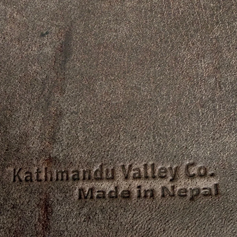 Kathmandu Valley Co Leather Journal Lokta Paper Handmade Nepal Brown Suede 5.5x8